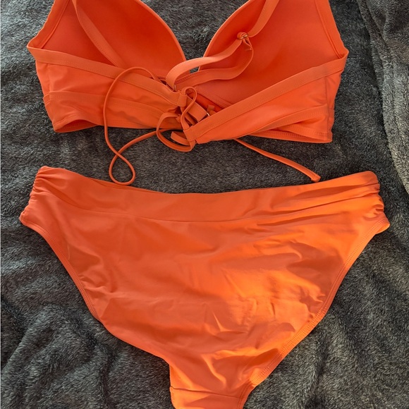 Time & Tru Bikini Two Piece Swimsuit Coral - Picture 4 of 5
